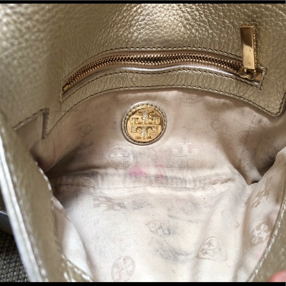 Auth Tory Burch Metallic Gold Crossbody Bag Purse - Picture 13 of 15